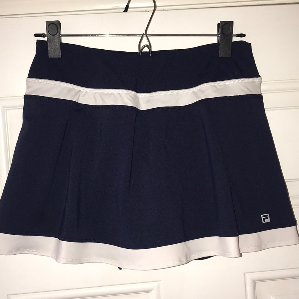 Navy blue and white Fila Tennis Skirt